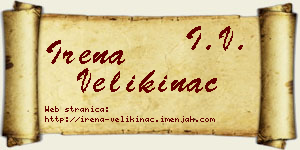 Irena Velikinac vizit kartica